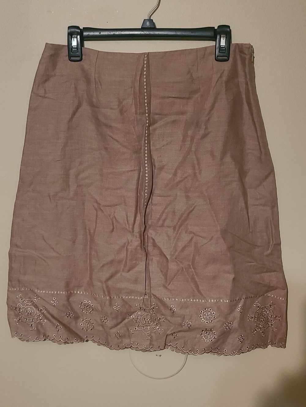 Paraphrase Beige Embroidered Hem Skirt Size 10